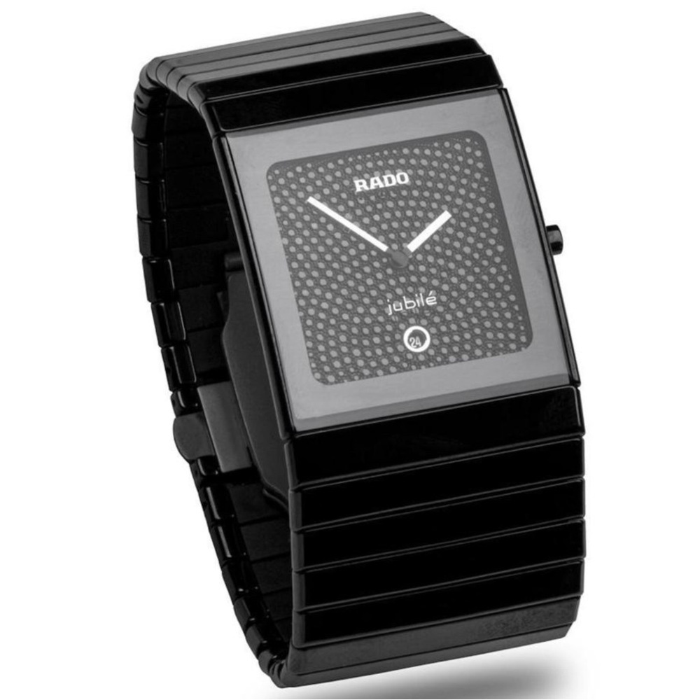Rado Jubile Ceramica Black Pave Diamond Watch with Box 35 x 45 mm Size Up to 8” - Picture 1 of 5